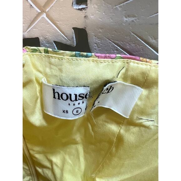 House of CB Tanaya Vintage Floral Puff Sleeve Mini Dress Size S Small - Picture 7 of 10